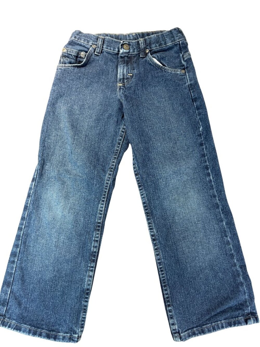 Boys Wrangler Rugged Denim Jeans Straight Leg Sz 8 Adjust. Waistband (SKU:161B)